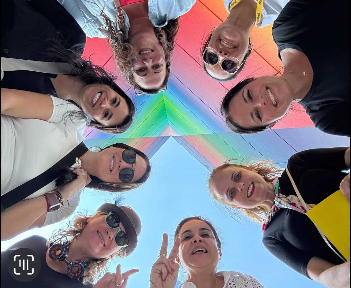 Employees working together during an Austin team building experience